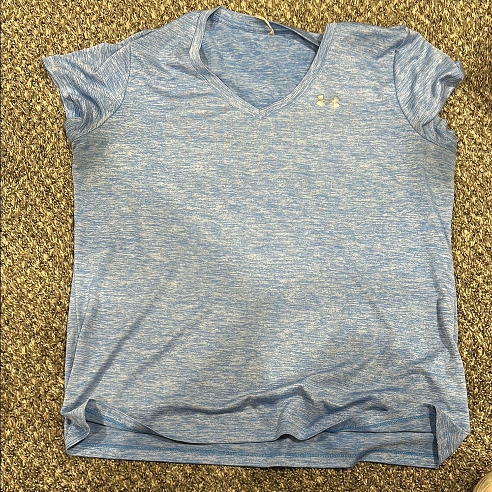 Under Armour Women's Heat Gear Short Sleeve Black & White Acid Wash Shirt Size L